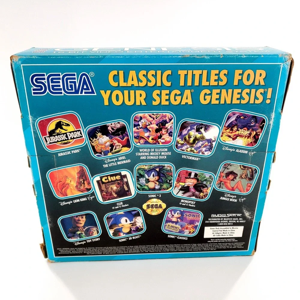 Sega Genesis 3 Core System Bundle Black w/ Box, 2 Games, Cables Tested & Works